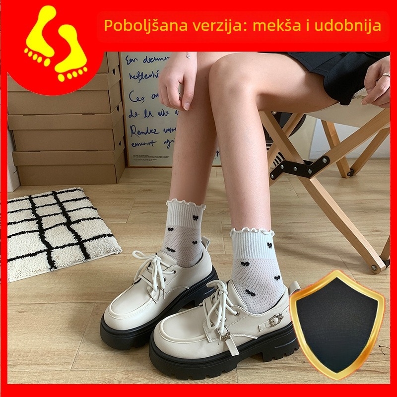 Ženske platforme s debelim potplatom od kože, retro Mary Jane loaferice, britanski stil