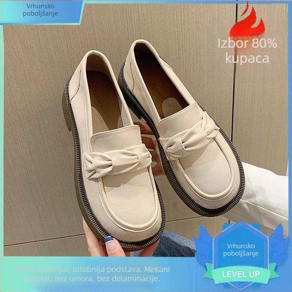 Ženske loaferice, jesen 2025, debela potplata i masivna pet, britanski stil, slip-on kožne cipele JK