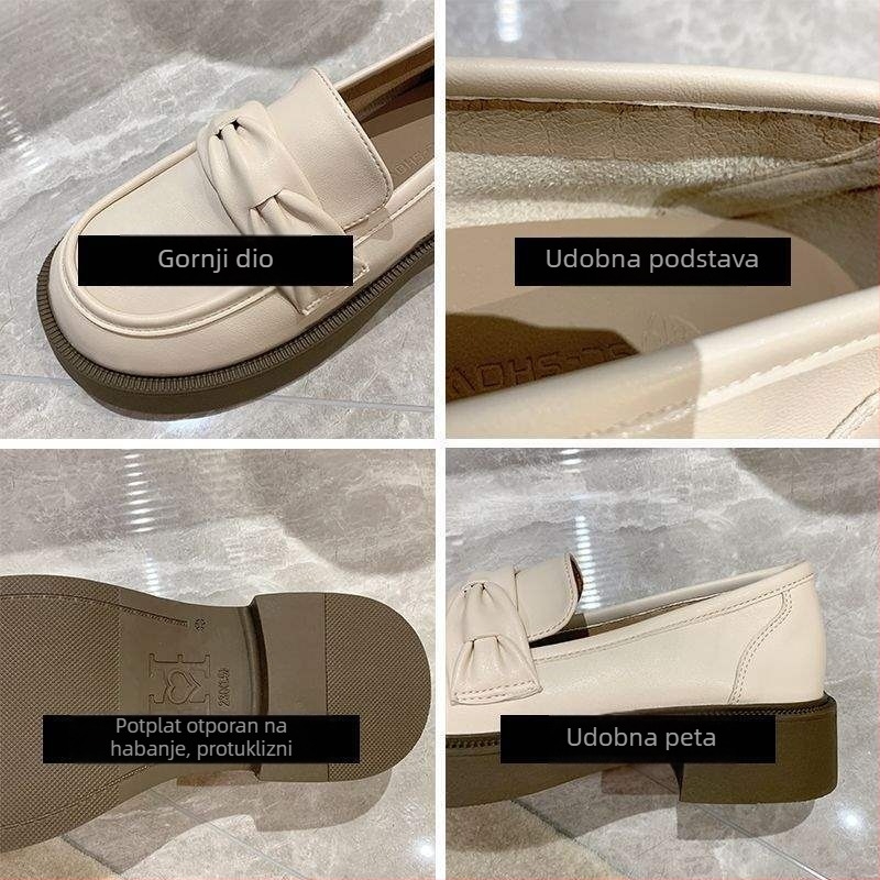 Ženske loaferice, jesen 2025, debela potplata i masivna pet, britanski stil, slip-on kožne cipele JK