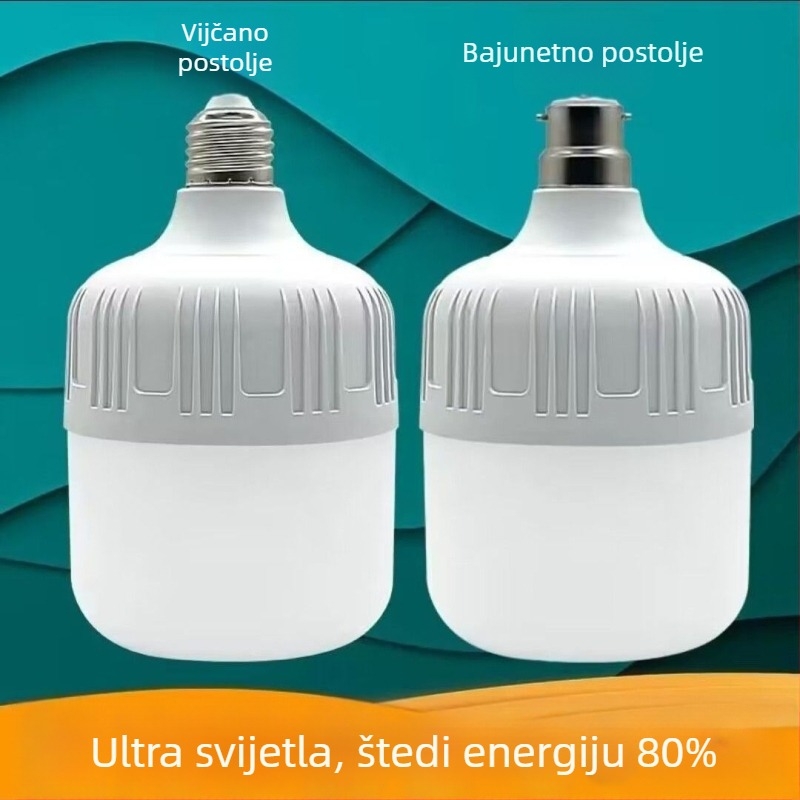 Kućna LED žarulja visokih performansi, E27, zaštita očiju, energetska učinkovitost, bijela svjetlost, IP66, aluminijsko kućište, PC abažur, 30–40W, 220V, bez regulacije jačine svjetla