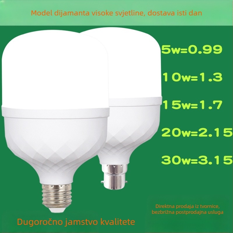 Plastična LED kuglasta žarulja, 20W, 1000 lm, 180° snop, 220V, IP20, E27/B22, model QSZS-0001