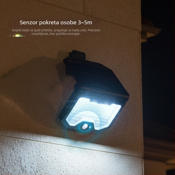 Solarna dijeljena vanjska vodootporna LED reflektor za krajolik i dvorište, s senzorom pokreta i kontrolom svjetla, zidno LED svjetlo za garažu
