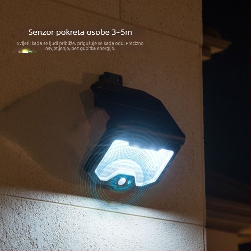 Solarna dijeljena vanjska vodootporna LED reflektor za krajolik i dvorište, s senzorom pokreta i kontrolom svjetla, zidno LED svjetlo za garažu