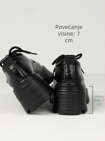 Ženske mokasine s debelim potplatom, 2025 novi model, kožne cipele za proljeće s baršunastom podstavom