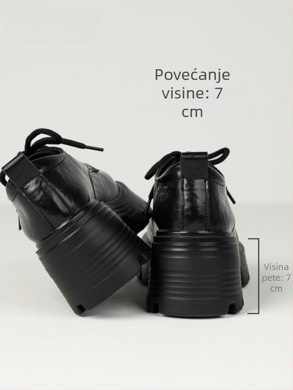 Ženske mokasine s debelim potplatom, 2025 novi model, kožne cipele za proljeće s baršunastom podstavom