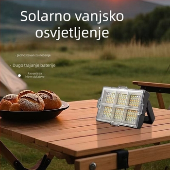 Solarna punjiva lampa za vanjske štandove, LED visokog sjaja, prijenosno višenamjensko svjetlo za nužne potrebe