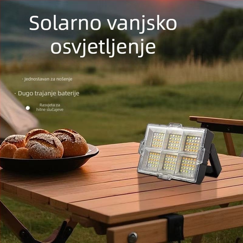 Solarna punjiva lampa za vanjske štandove, LED visokog sjaja, prijenosno višenamjensko svjetlo za nužne potrebe