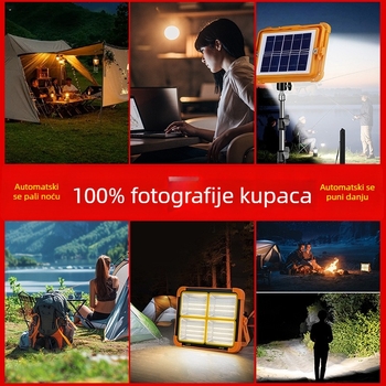 Solarna LED svjetiljka za vanjsku upotrebu, USB punjiva lampica za šator, kamperska LED lampica, višenamjenska LED svjetiljka