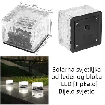 Vanjske solarne lampe, vodootporne, dekorativne za krajolik vrta, Ice Brick lampe, staklene podne pločice, kvadratno podzemno osvjetljenje, vrtne lampe
