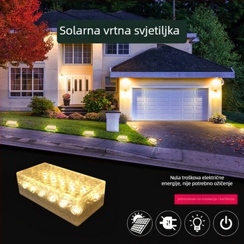 Kvadratni solarni ugradni podni lampioni za dvorište, balkon, vrt i travnjak (ugrađena instalacija)