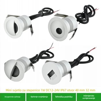 LED podzemna svjetiljka, 45 mm ugrađena u podlogu, vanjska vodootporna reflektor rasvjeta za vrt, 3W pejzažno osvjetljenje