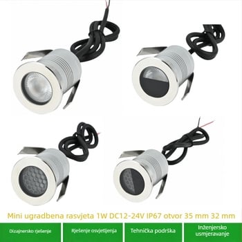 LED podzemna svjetiljka, 45 mm ugrađena u podlogu, vanjska vodootporna reflektor rasvjeta za vrt, 3W pejzažno osvjetljenje