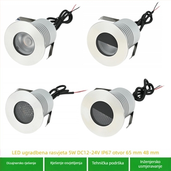 LED podzemna svjetiljka, 45 mm ugrađena u podlogu, vanjska vodootporna reflektor rasvjeta za vrt, 3W pejzažno osvjetljenje