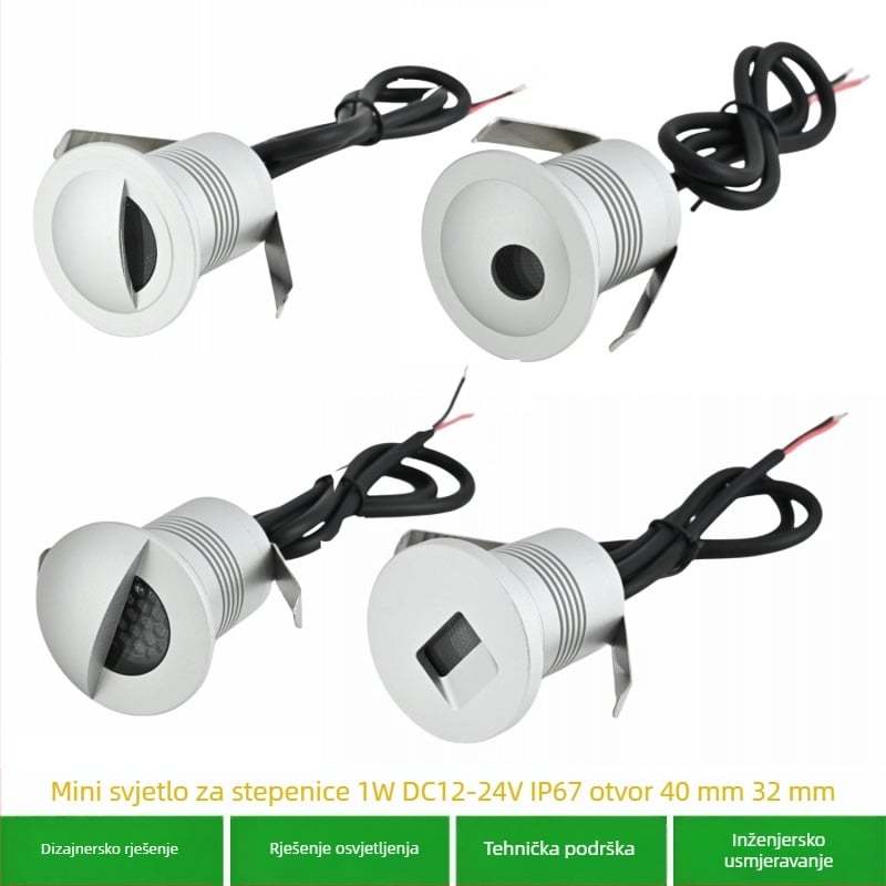 LED podzemna svjetiljka, 45 mm ugrađena u podlogu, vanjska vodootporna reflektor rasvjeta za vrt, 3W pejzažno osvjetljenje