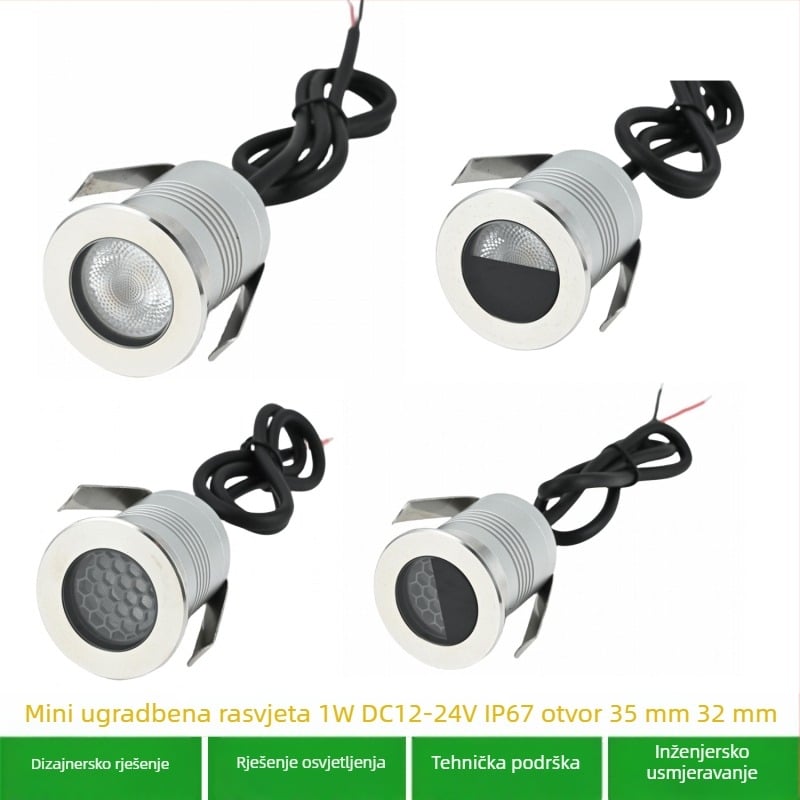 LED podzemna svjetiljka, 45 mm ugrađena u podlogu, vanjska vodootporna reflektor rasvjeta za vrt, 3W pejzažno osvjetljenje