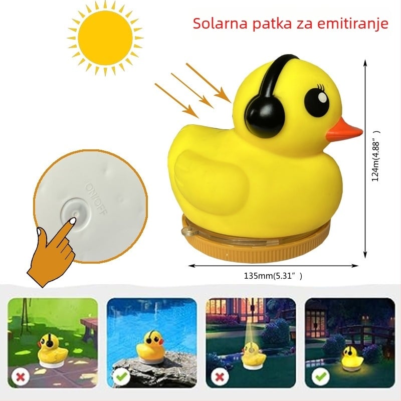 Vanjska solarna lampica za travnjak LED dekorativna vrtna svjetiljka Mala žuta patka