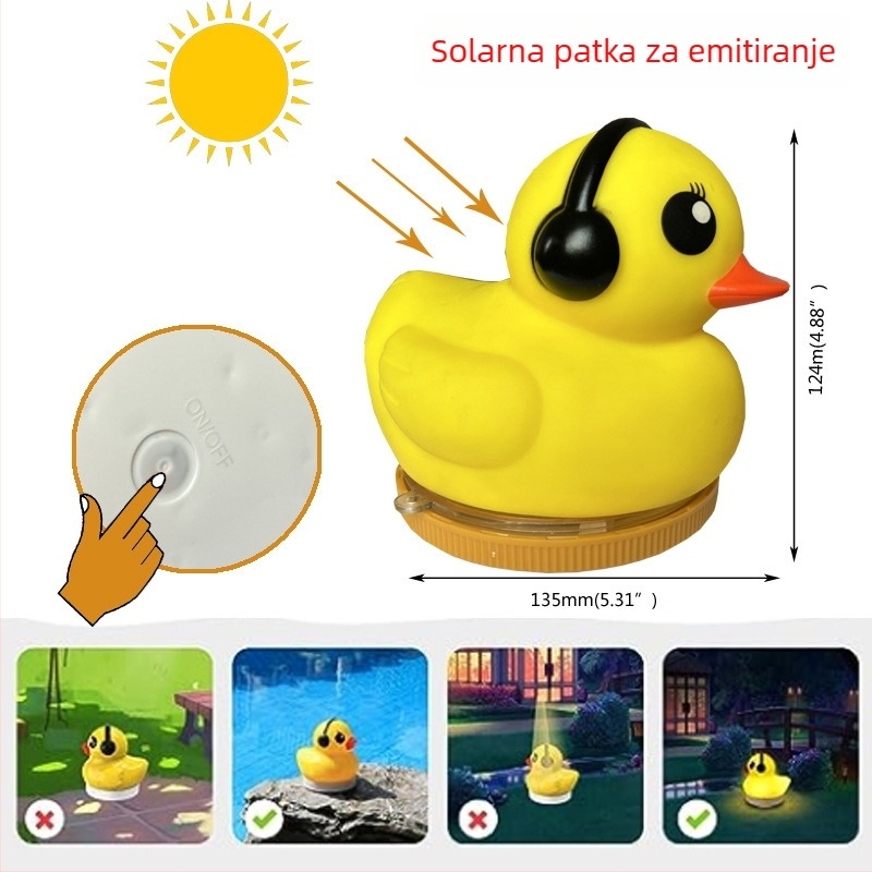 Vanjska solarna lampica za travnjak LED dekorativna vrtna svjetiljka Mala žuta patka