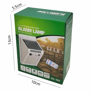 Solarna alarmna svjetiljka s daljinskim upravljanjem, senzorom pokreta, alarmom protiv krađe, IP65, LED rasvjeta