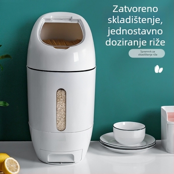 Zatvorena posuda za rižu, otporna na vlagu i insekte, s mjernim doziranjem, plastična, kapacitet 10 L