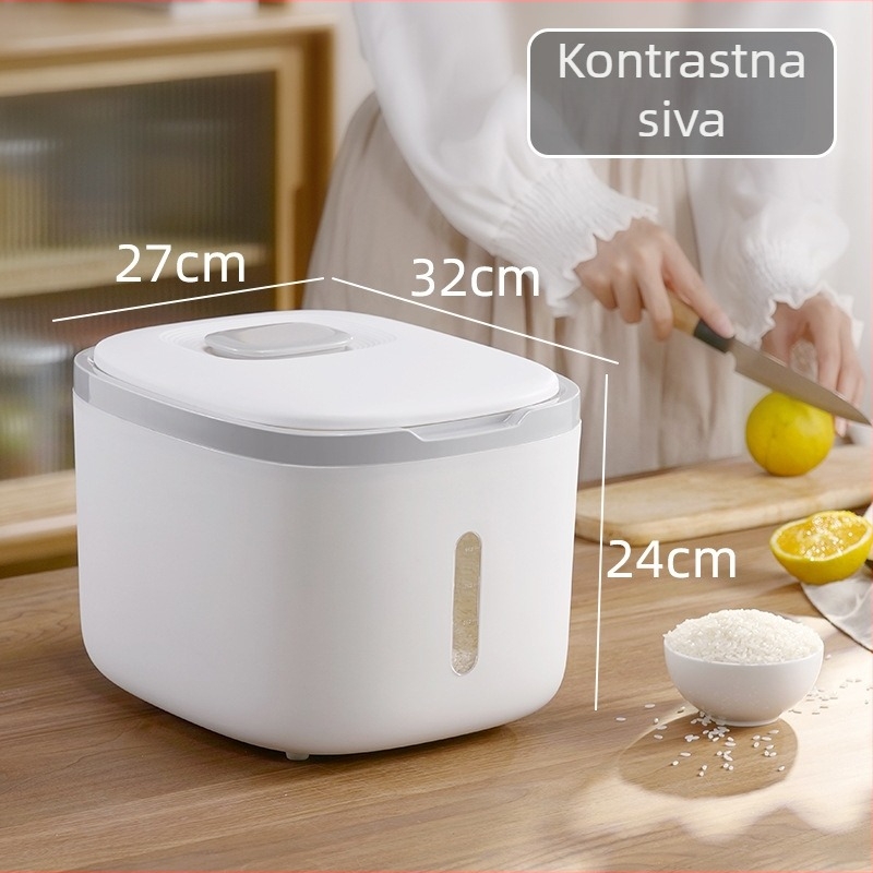 Zatvorena, otporna na vlagu i insekte, kutija za skladištenje riža i brašna, 10 L kapaciteta, PP plastika