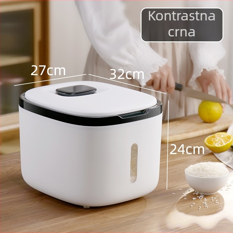 Zatvorena, otporna na vlagu i insekte, kutija za skladištenje riža i brašna, 10 L kapaciteta, PP plastika