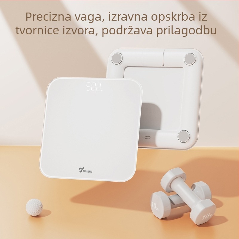 LFScale digitalna vaga za tjelesnu težinu, kompaktna kućna vaga, precizno mjerenje težine, kapacitet 180 kg
