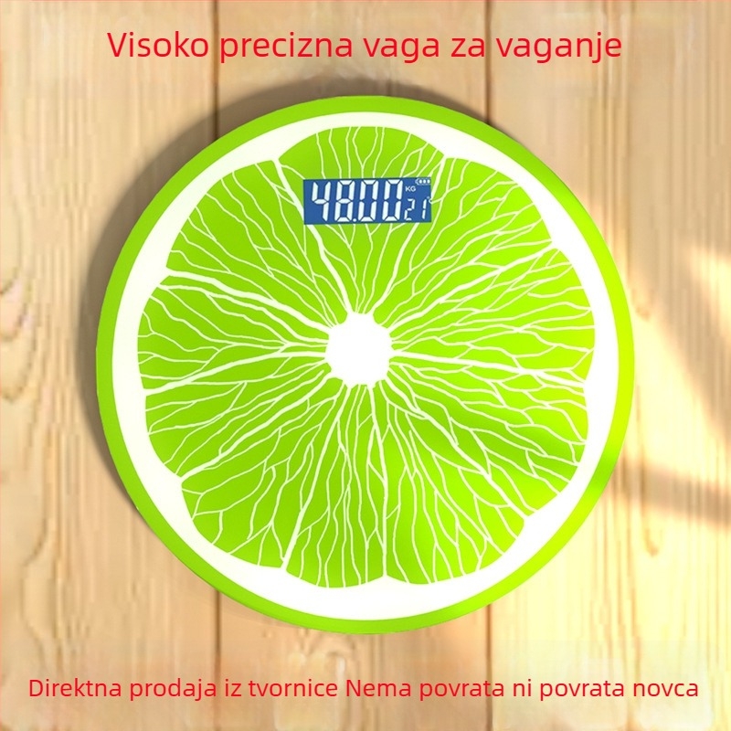 Kružna digitalna vaga za tjelesnu težinu, elektronička vaga za kućnu uporabu, sladak dizajn, visoka preciznost