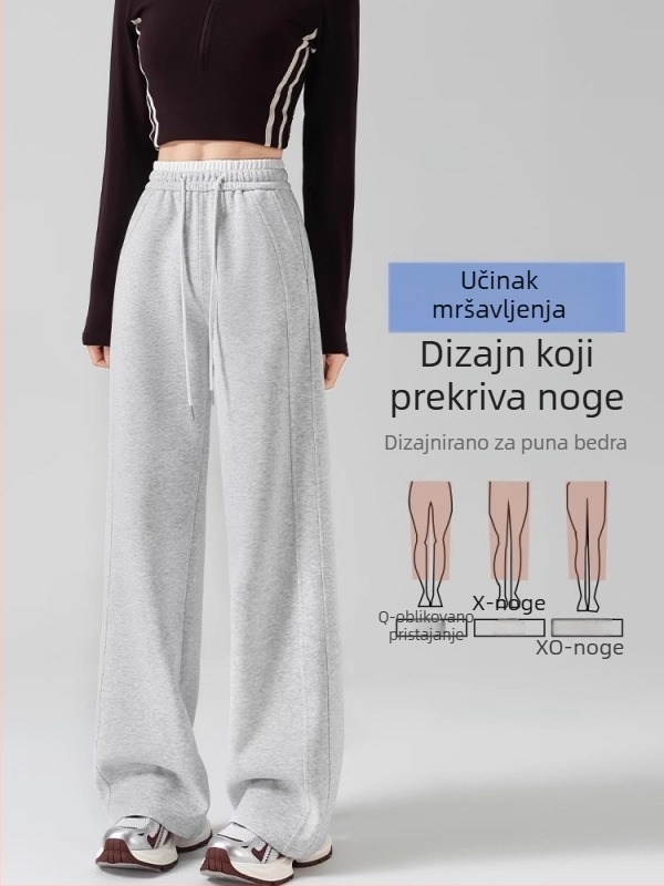 Žute ženske udobne sportske hlače s visokim pojasom, drapirane, široke nogavice, u Lulu stilu, za proleće i jesen