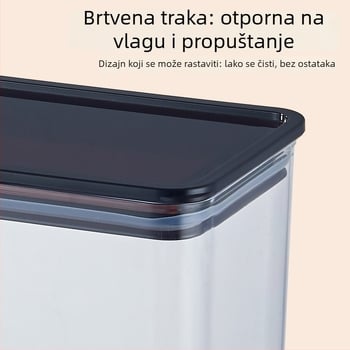 Prozirna plastična četvrtasta posuda za kuhinju za skladištenje žitarica, praška od kave i voćnog praha