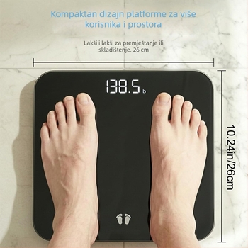 Inteligentna digitalna vaga za kupaonicu, kućna upotreba, precizno mjerenje tjelesne težine
