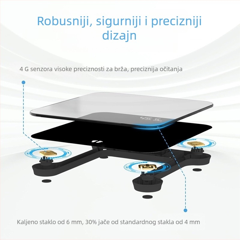 Inteligentna digitalna vaga za kupaonicu, kućna upotreba, precizno mjerenje tjelesne težine