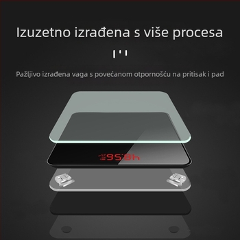 Amuksen kućna vaga, precizna elektronička vaga s skrivenim LED zaslonom, punjiva, mjerenje tjelesne težine do 180 kg
