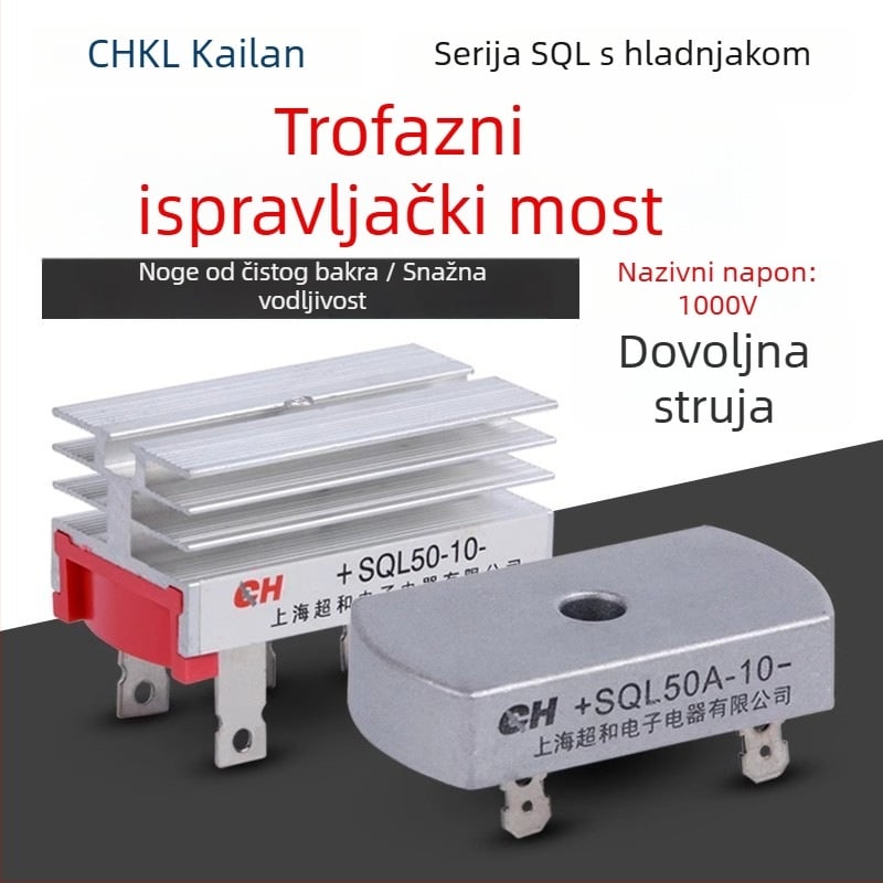 Trofazni mostni ispravljač SQL50A1000V SQL5010 za vjetroturbinu s radijatorom