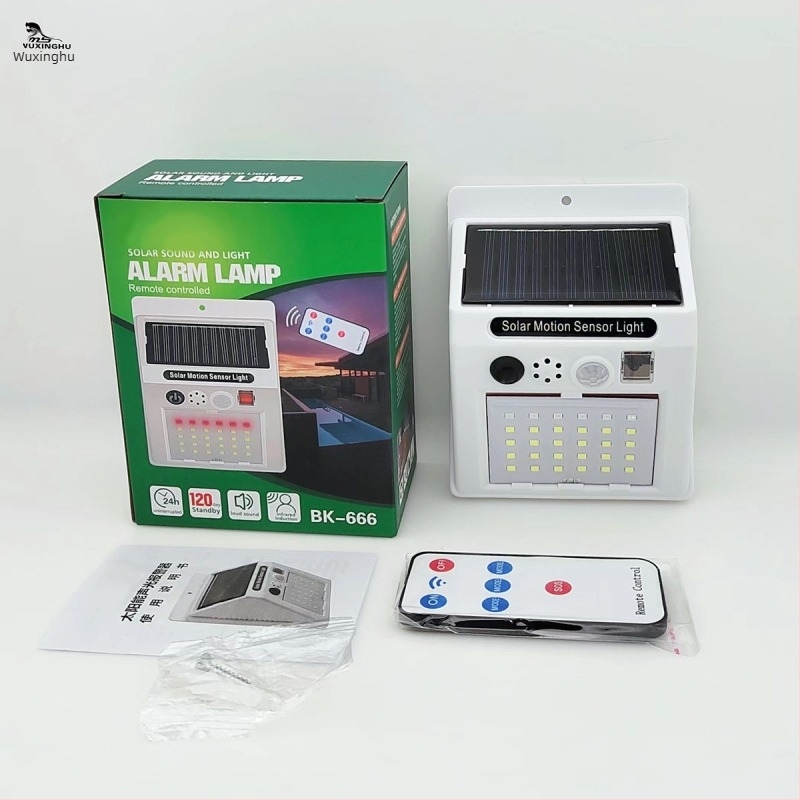 Solarna svjetiljka sa senzorom i daljinskim upravljanjem, 30 LED, tri razine svjetline, zidna i ulicna rasvjeta