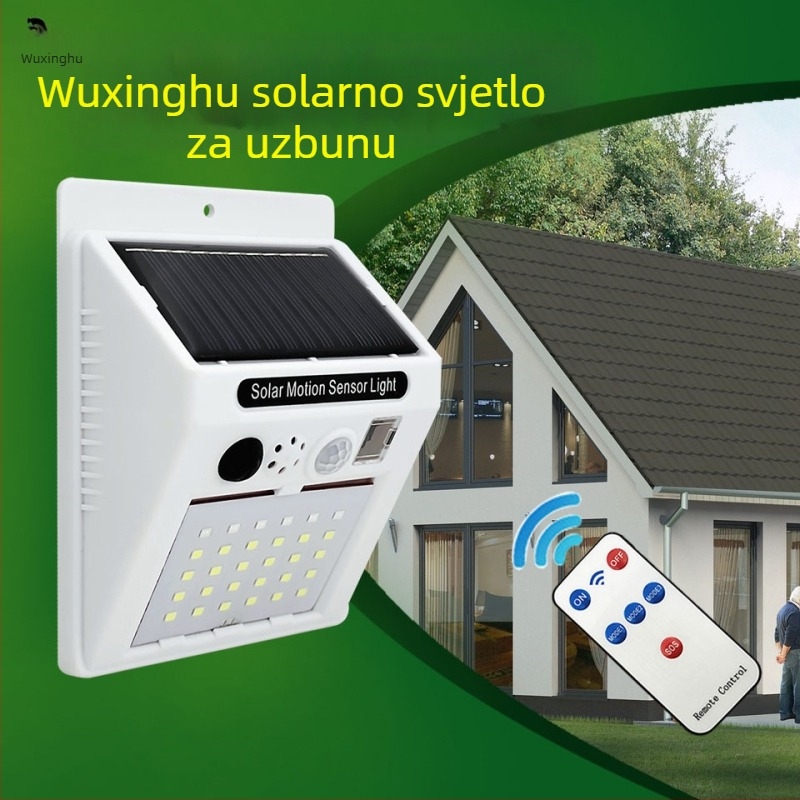 Solarna svjetiljka sa senzorom i daljinskim upravljanjem, 30 LED, tri razine svjetline, zidna i ulicna rasvjeta