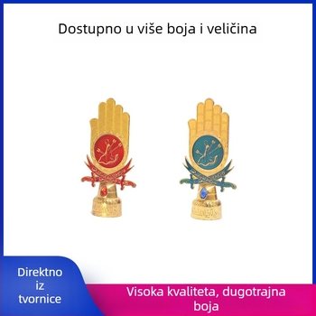 Polirana metalna dlan skulptura – moderna minimalistička dekoracija za dom