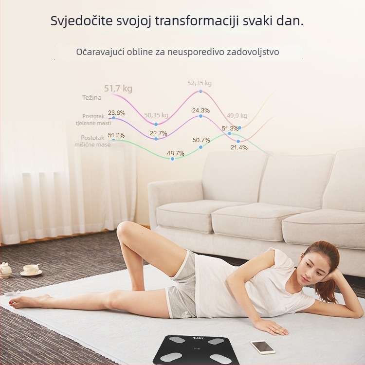 Inteligentna vaga za tjelesnu masnoću s Bluetoothom - digitalna vaga za kućnu upotrebu