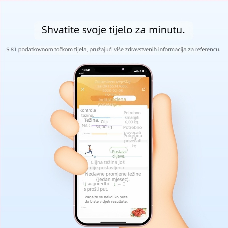 Inteligentna vaga za tjelesnu masnoću s Bluetoothom - digitalna vaga za kućnu upotrebu