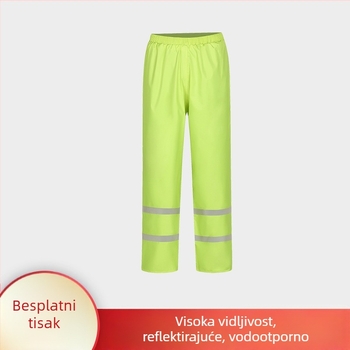 Oxfordov kišni kaput s podijeljenim krojem, fluorescencno zelene boje, za odrasle, muškarce i žene, na otvorenom, reflektirajući