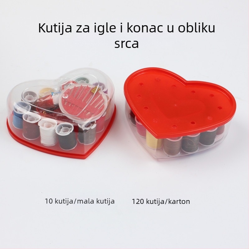 Kutija za šivanje u obliku srca za kućnu upotrebu, set od 120 komada