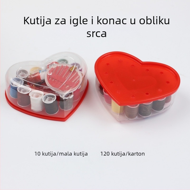 Kutija za šivanje u obliku srca za kućnu upotrebu, set od 120 komada