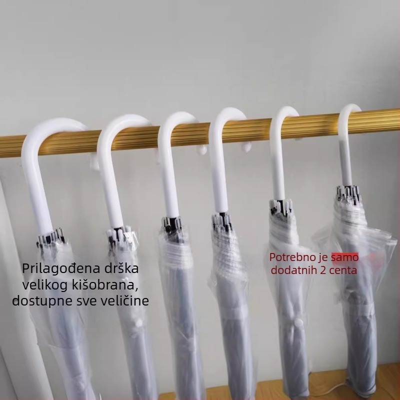 Prozirni kišobran s dugom drškom, šarena prozirna tkanina, automatsko otvaranje, reklamni kišobran s logom za dar