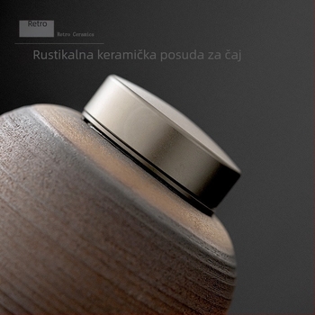 Retro keramička posuda za čaj sa limenim poklopcem, vodonepropusno zatvaranje, velika zapremina za skladištenje čaja
