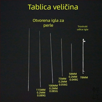 Ultra-tanka igla za perle za narukvice i ogrlice, igla za navlačenje, DIY ručna izrada, duga i tanka igla s otvorenim krajem
