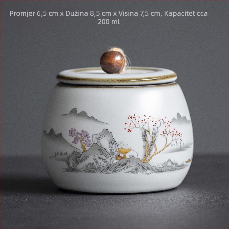 Keramička posuda za čaj Ru kiln, zatvorena, otporna na vlagu, Pu'er čaj, retro stil, kung fu čaj set