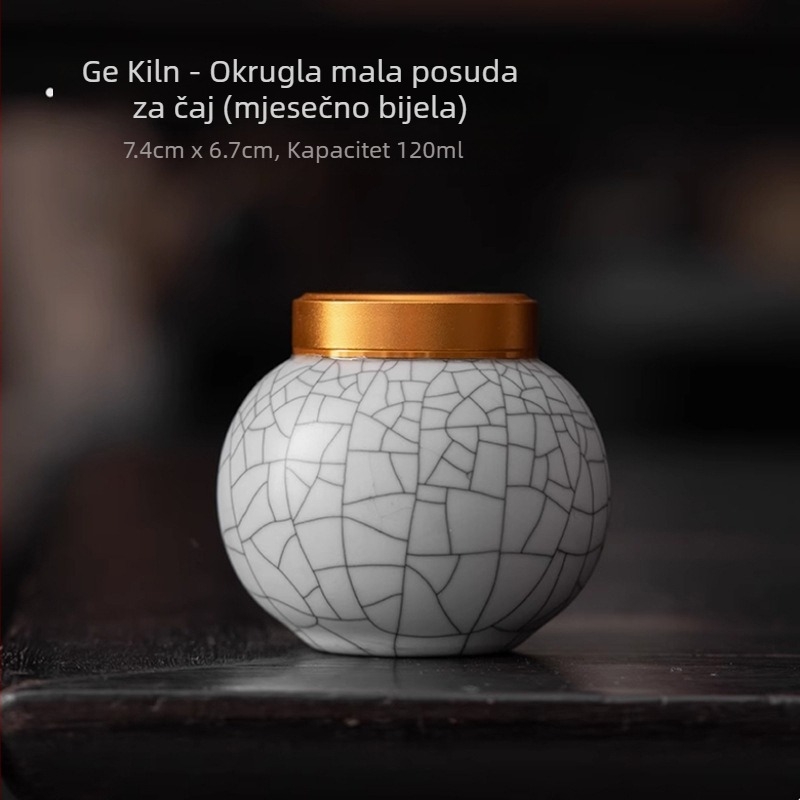 Mala Celadon Ge Kiln keramička posuda za kinesku medicinu, zatvorena posuda za pohranu praha dendrobija, posuda za čaj