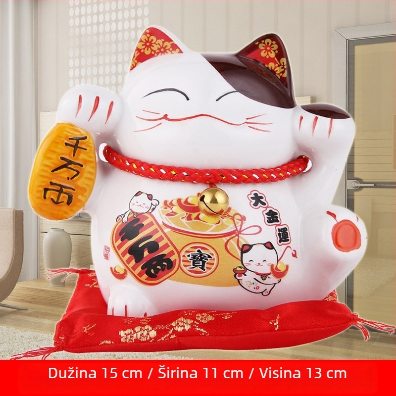 Keramička mačka Maneki Neko, kućni ukras japanskog stila, dar za otvaranje trgovine