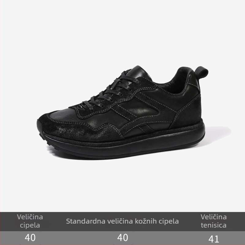 Muške cipele u vintage stilu, retro njemačke trening cipele, kožne poslovno-casual cipele s debelim potplatom za sport i putovanja.