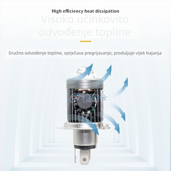 LED prednje svjetlo za motocikl s H4, velika leća i rashladni ventilator, prednje svjetlo za tricikl