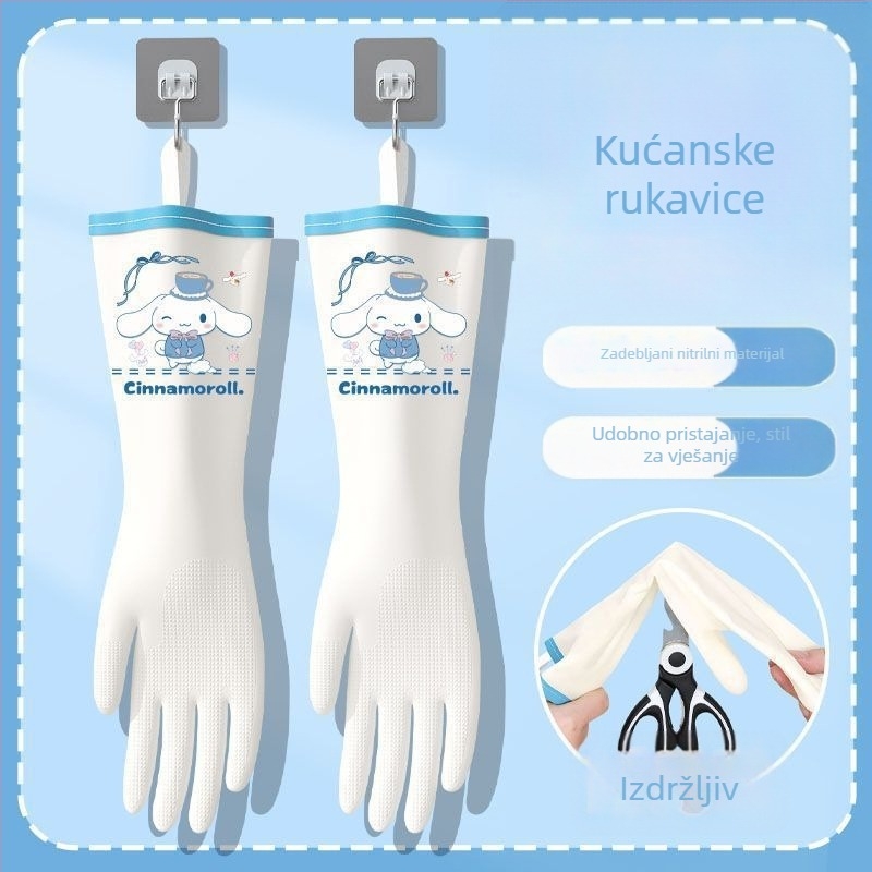 Nitril rukavice za kućanske poslove, pranje posuđa, kuhinja, izdržljive, debele, vodootporne, čišćenje i kuhanje, prehrambena klasa